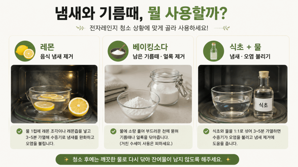 냄새와 기름때, 뭘 사용할까?